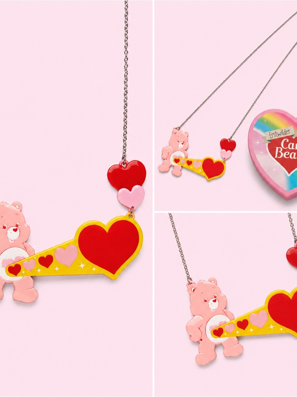 Erstwilder x Care Bears Love-a-Lot Bear Statement Necklace with Original Box